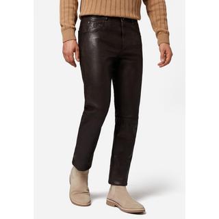 RICANO  Pantaloni in pelle da uomo, Trant Pant, jeans in pelle a cinque tasche in pelle d'agnello lavata. 