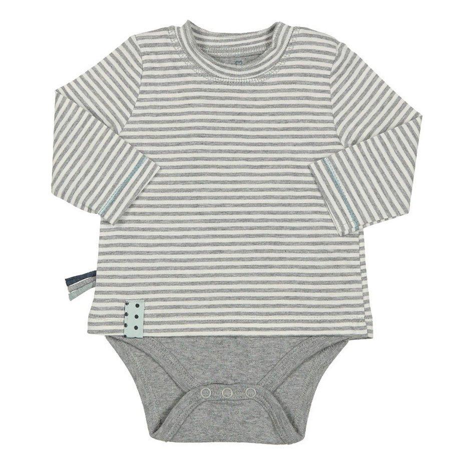 Image of Langarm-bodyshirt Unisex Taubengrau 6-12 mesi
