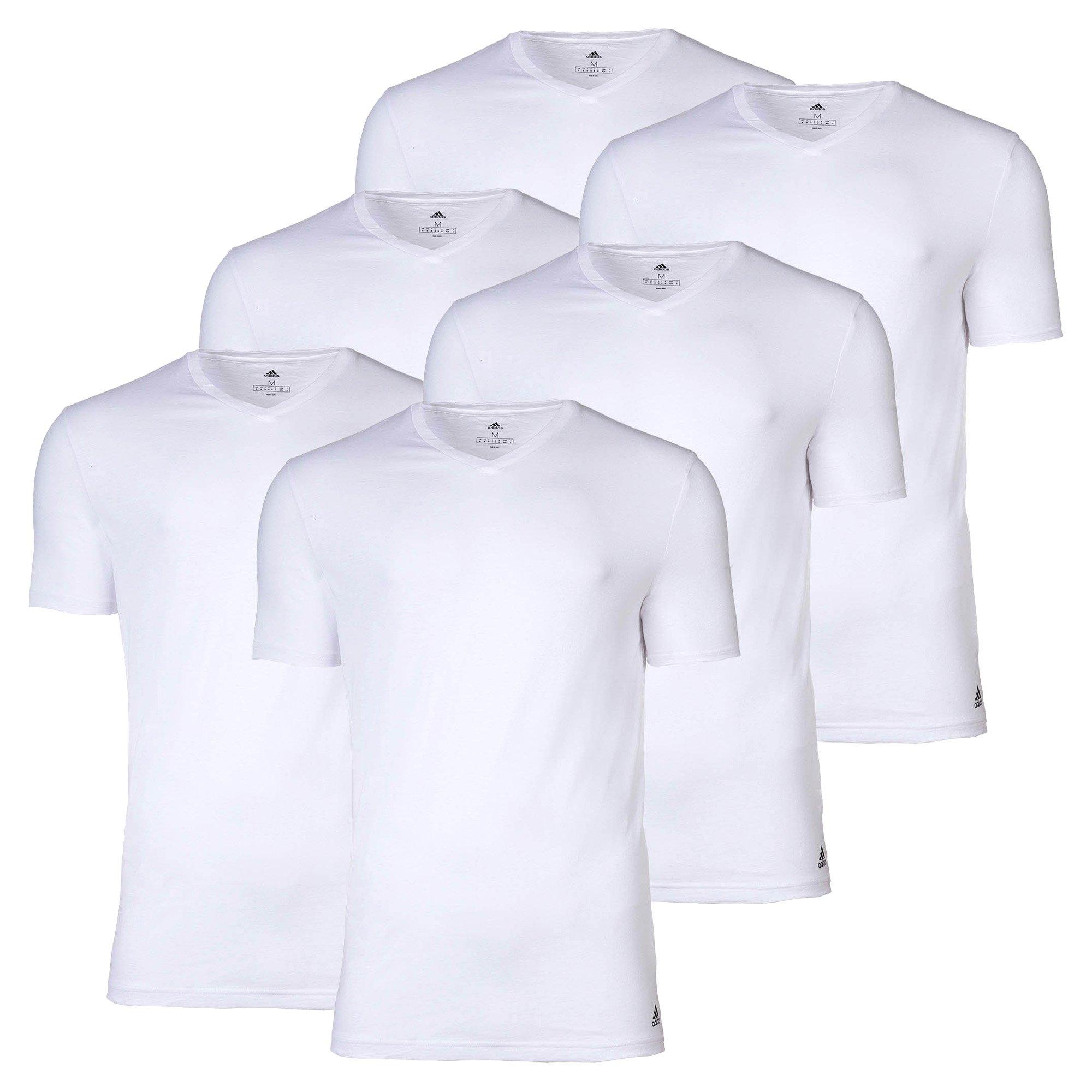 Image of adidas T-shirt, 6er Pack Herren Weiss XL