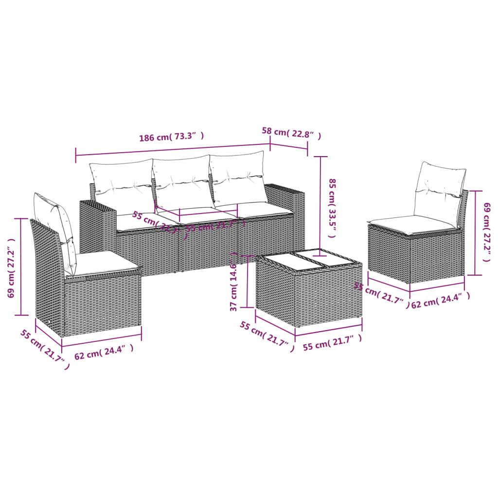 VidaXL Ensemble de canapés de jardin rotin synthétique  