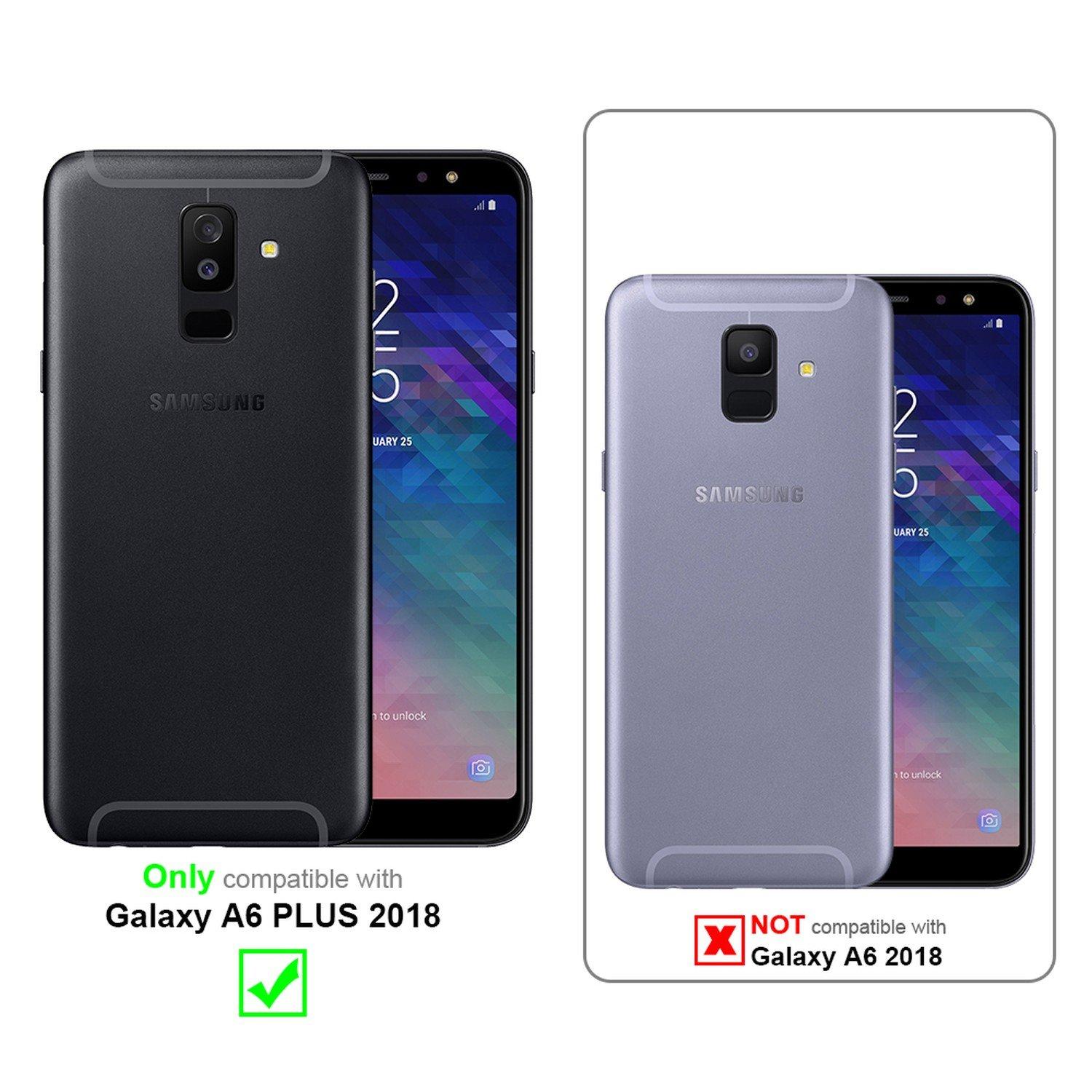 Cadorabo  Housse compatible avec Samsung Galaxy A6 PLUS 2018 - Coque de protection bicolore en silicone TPU et dos en verre trempé 