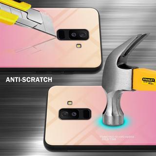 Cadorabo  Housse compatible avec Samsung Galaxy A6 PLUS 2018 - Coque de protection bicolore en silicone TPU et dos en verre trempé 