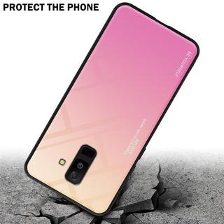 Cadorabo  Housse compatible avec Samsung Galaxy A6 PLUS 2018 - Coque de protection bicolore en silicone TPU et dos en verre trempé 