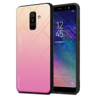 Cadorabo  Housse compatible avec Samsung Galaxy A6 PLUS 2018 - Coque de protection bicolore en silicone TPU et dos en verre trempé 