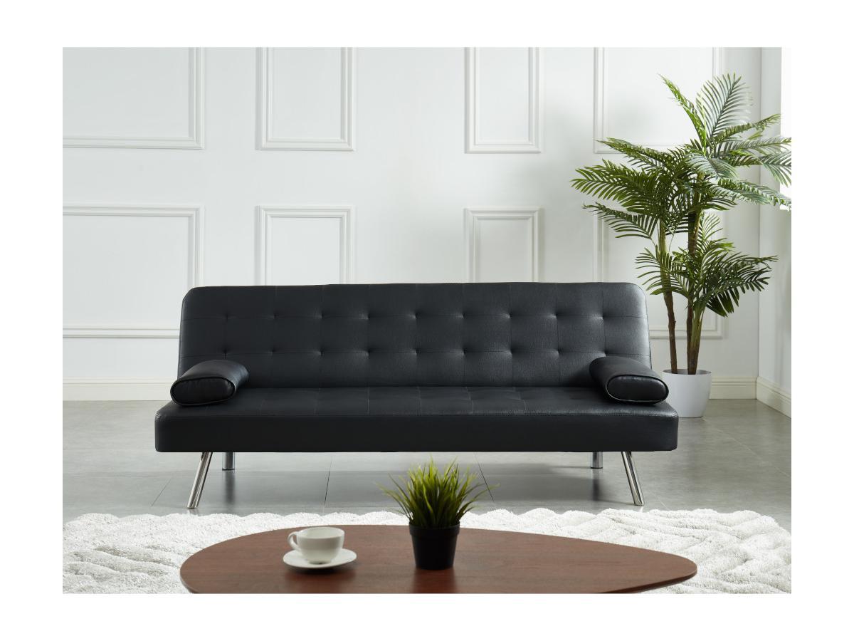 Vente-unique Schlafsofa Klappsofa MICHELLE II Kunstleder  