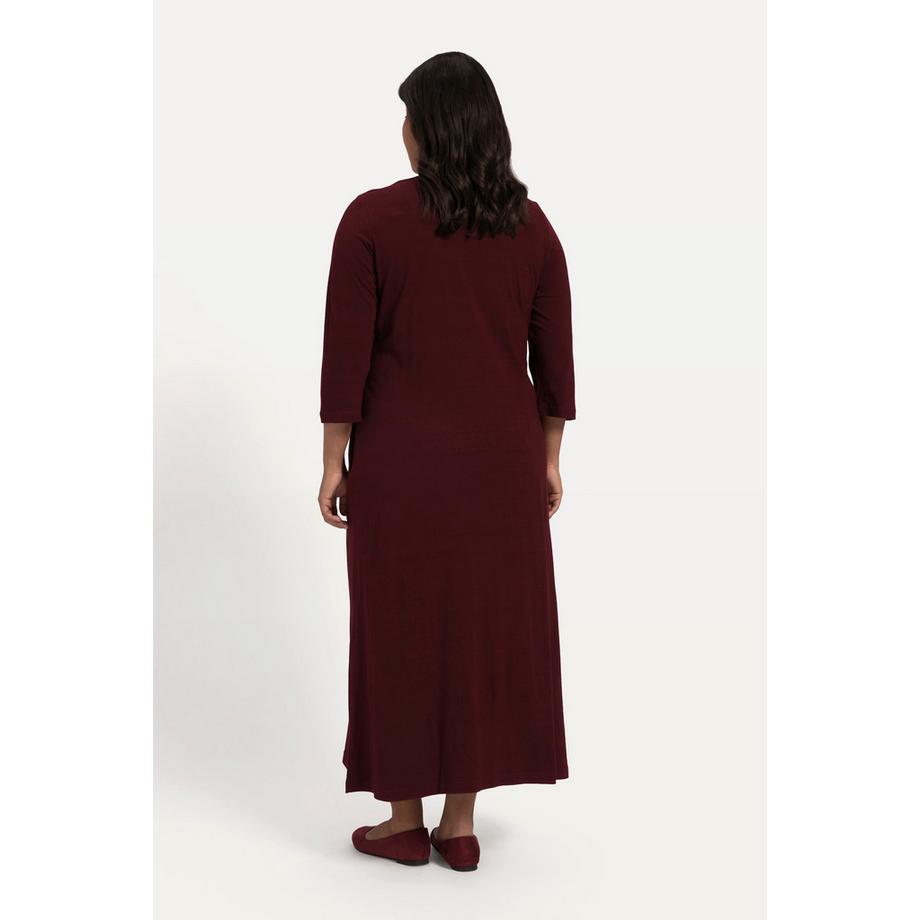 Ulla Popken Abito in jersey svasato stampa floreale maniche 3/4  