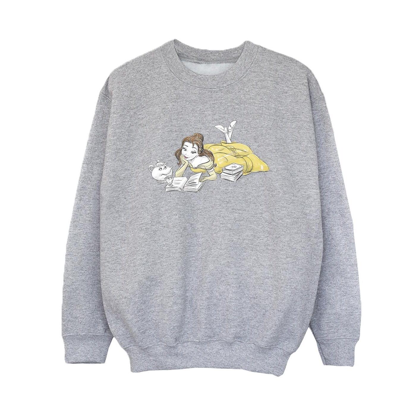 Image of Beauty And The Beast Belle Reading Sweatshirt Unisex Grau 152-158