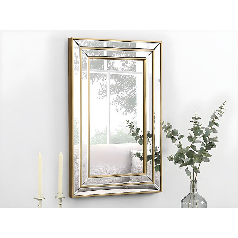OZAIA Miroir biseauté en bois d'eucalyptus BAKOU Doré  