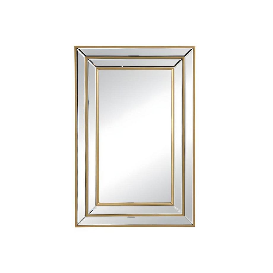 Miroir biseauté en bois d'eucalyptus BAKOU Doré