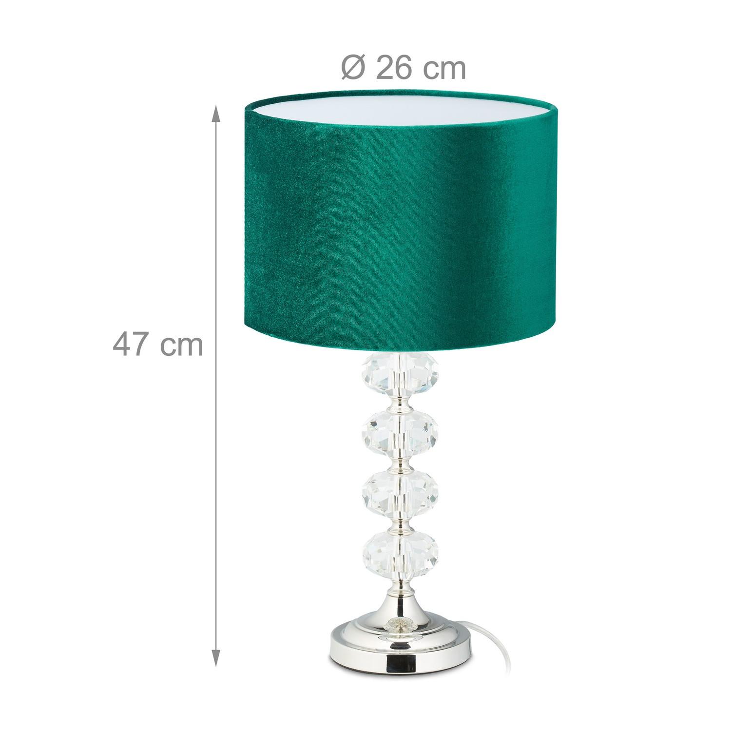 B2X Lampe de table en cristal et velours vert  