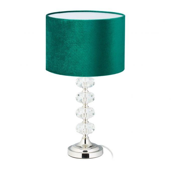 B2X Lampe de table en cristal et velours vert  