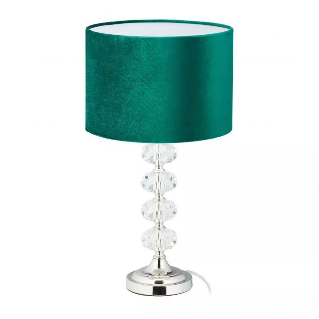 B2X – Tischlampe in Kristall und Samtgrün, 30 x 50 cm