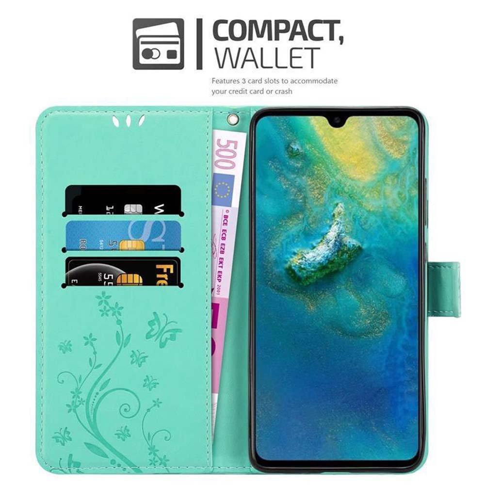 Cadorabo  Hülle für Huawei MATE 20 Blumen Design Magnetverschluss 