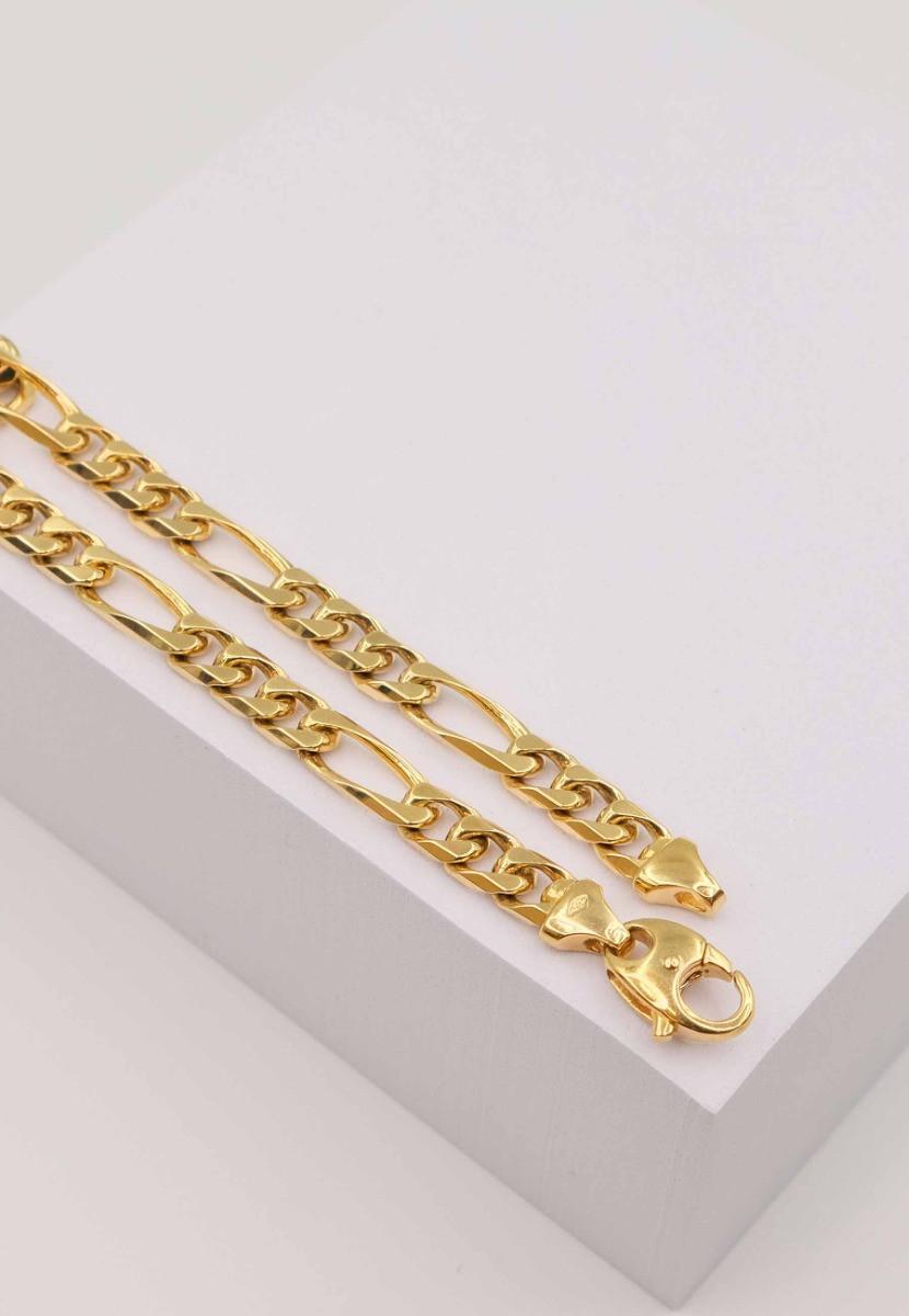 MUAU Schmuck  Bracelet Figaro Gelbgold 750, 22cm, 6mm 