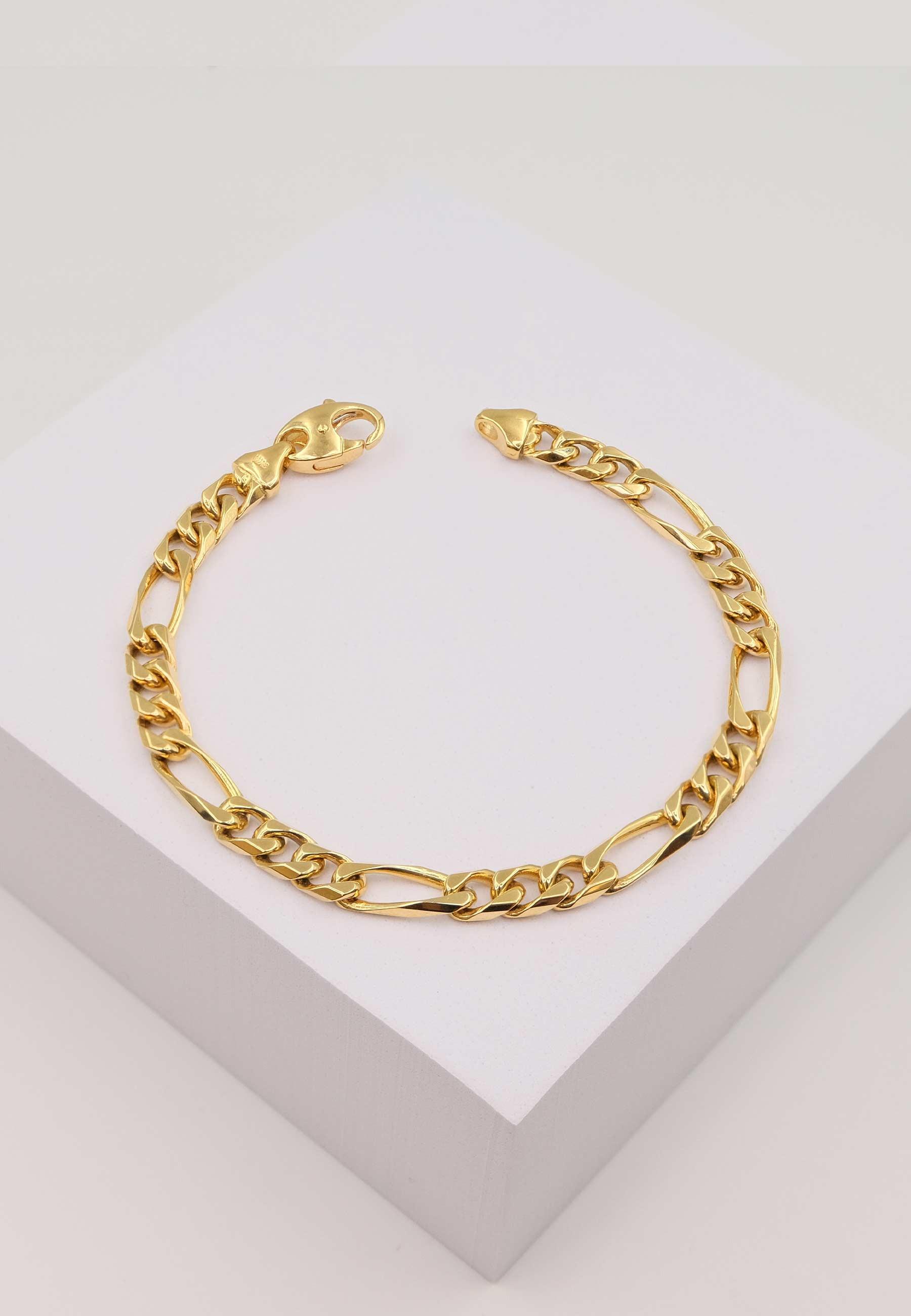 MUAU Schmuck  Bracelet Figaro Gelbgold 750, 22cm, 6mm 