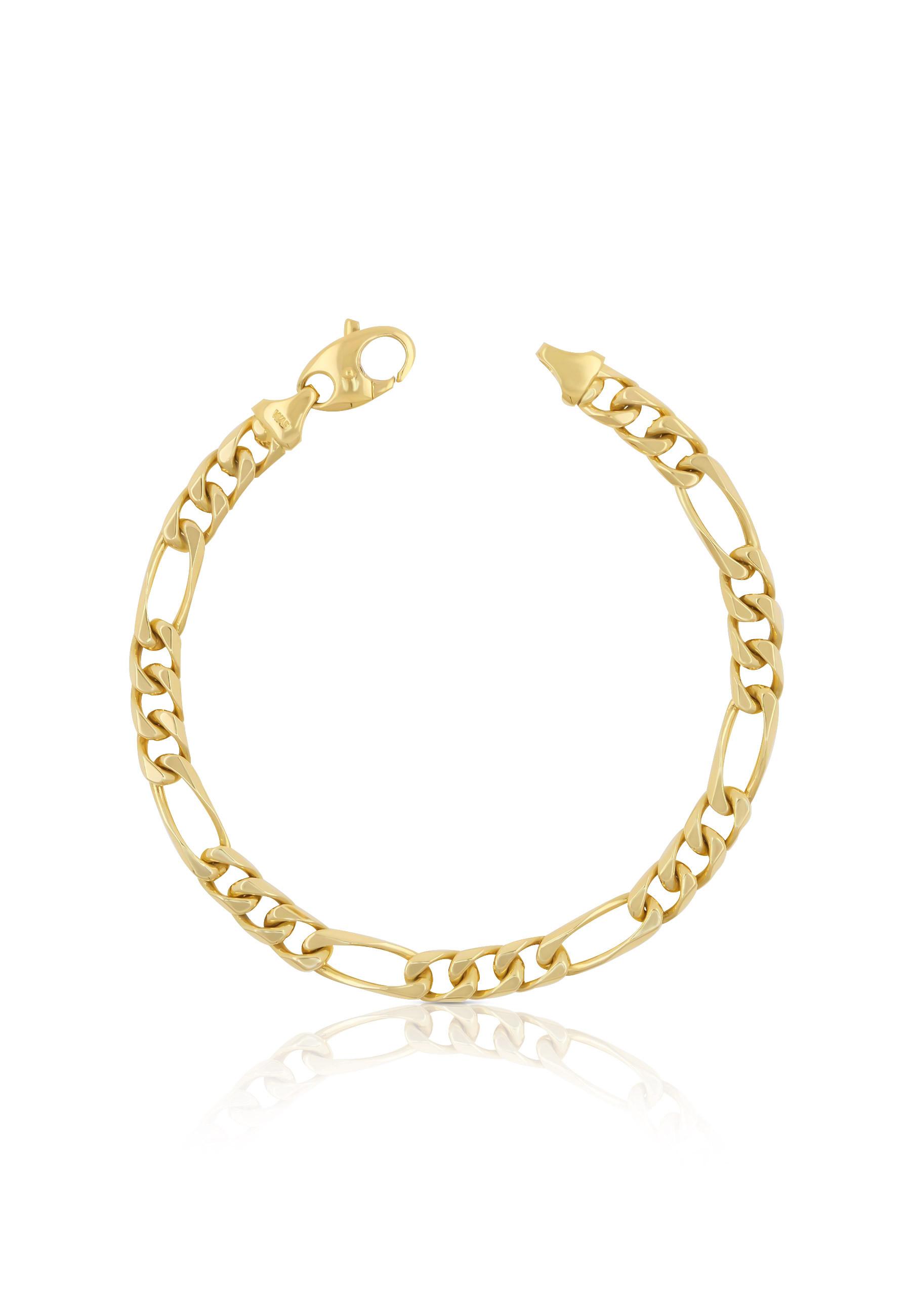 Image of Bracelet Figaro Gelbgold 750, 22cm, 6mm Damen Gelbgold 22cm