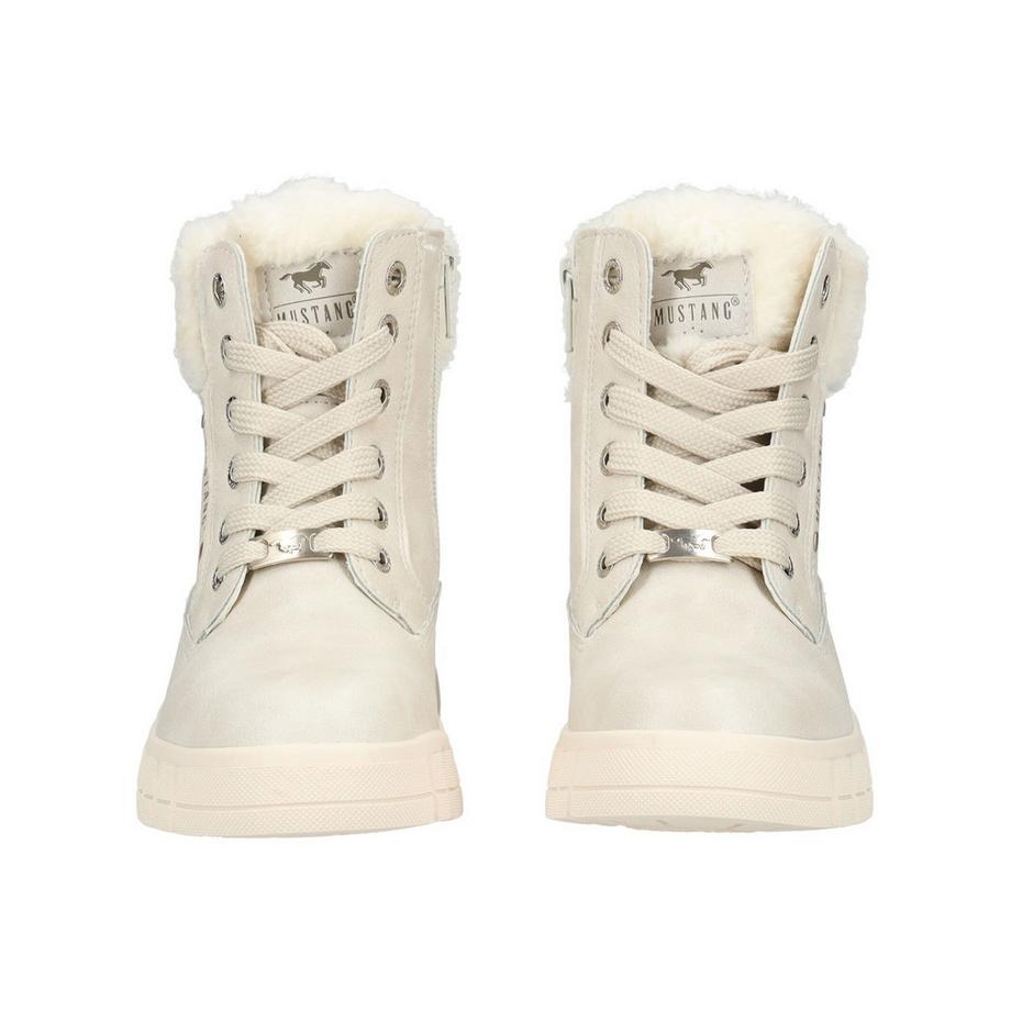Mustang Bottines à lacets avec col en fausse fourrure  