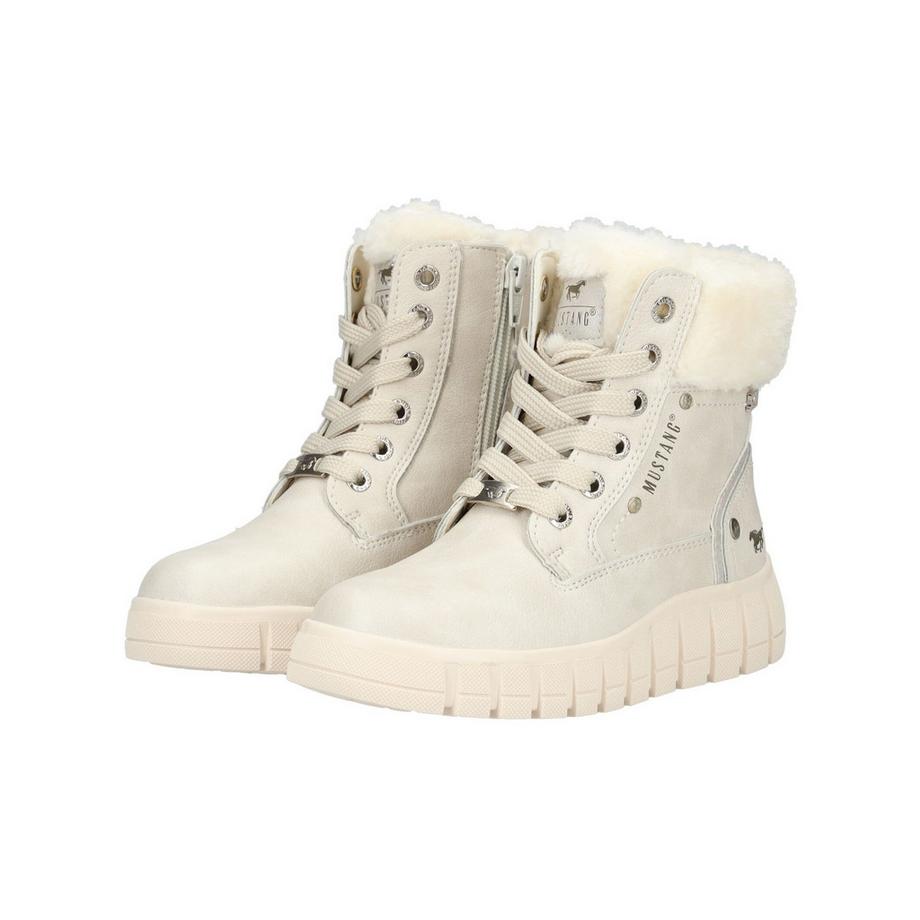 Mustang Bottines à lacets avec col en fausse fourrure  