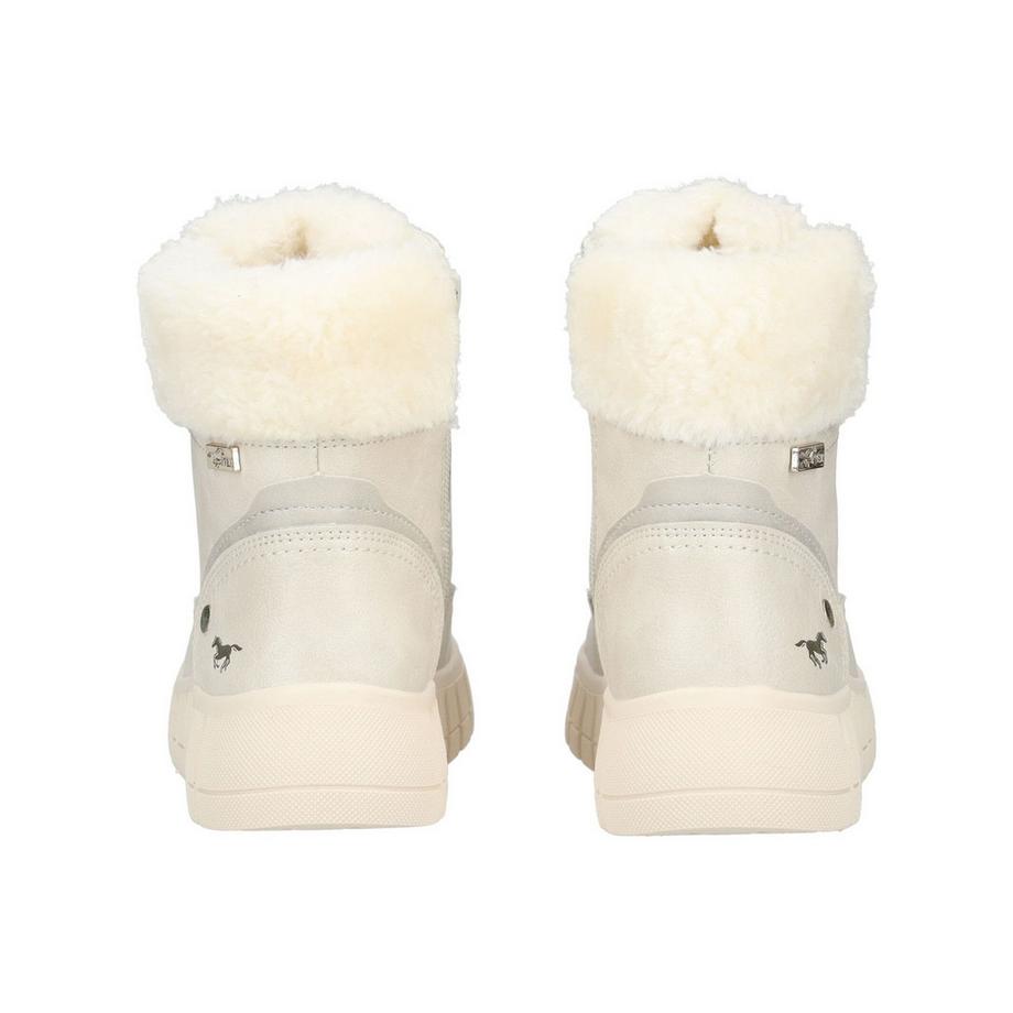 Mustang Bottines à lacets avec col en fausse fourrure  