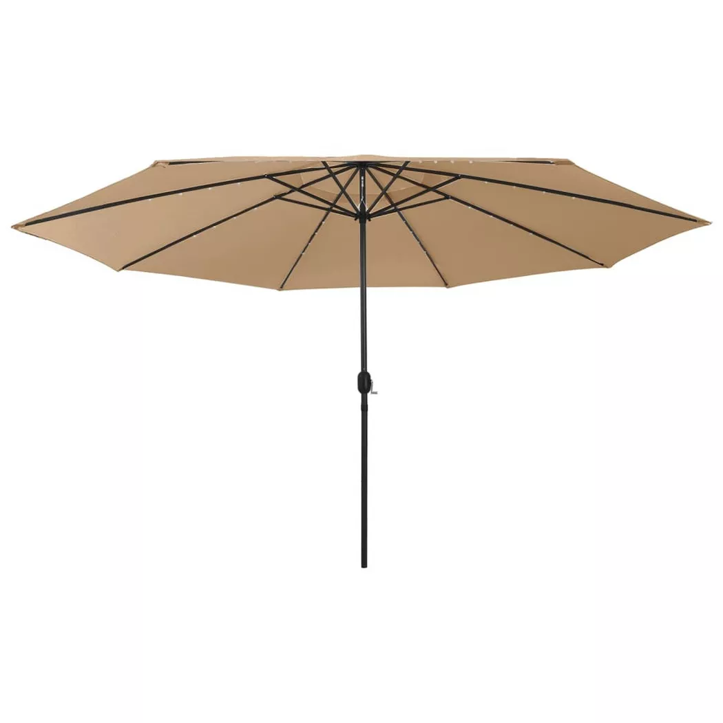 vidaXL Sonnenschirm mit LED-Beleuchtung 400 cm Taupe