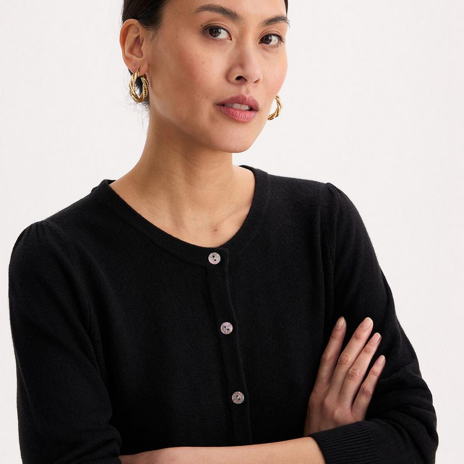 La Redoute Collections Weiche Strickjacke Rundhalsausschnitt  