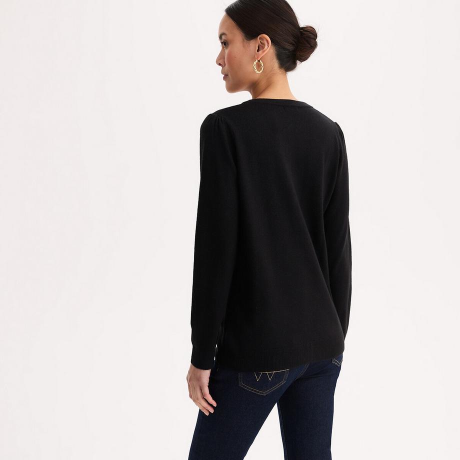 La Redoute Collections Weiche Strickjacke Rundhalsausschnitt  