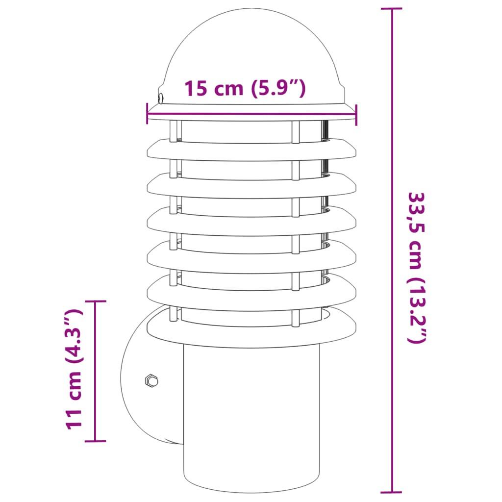 VidaXL Applique murale d'extérieur acier inoxydable  