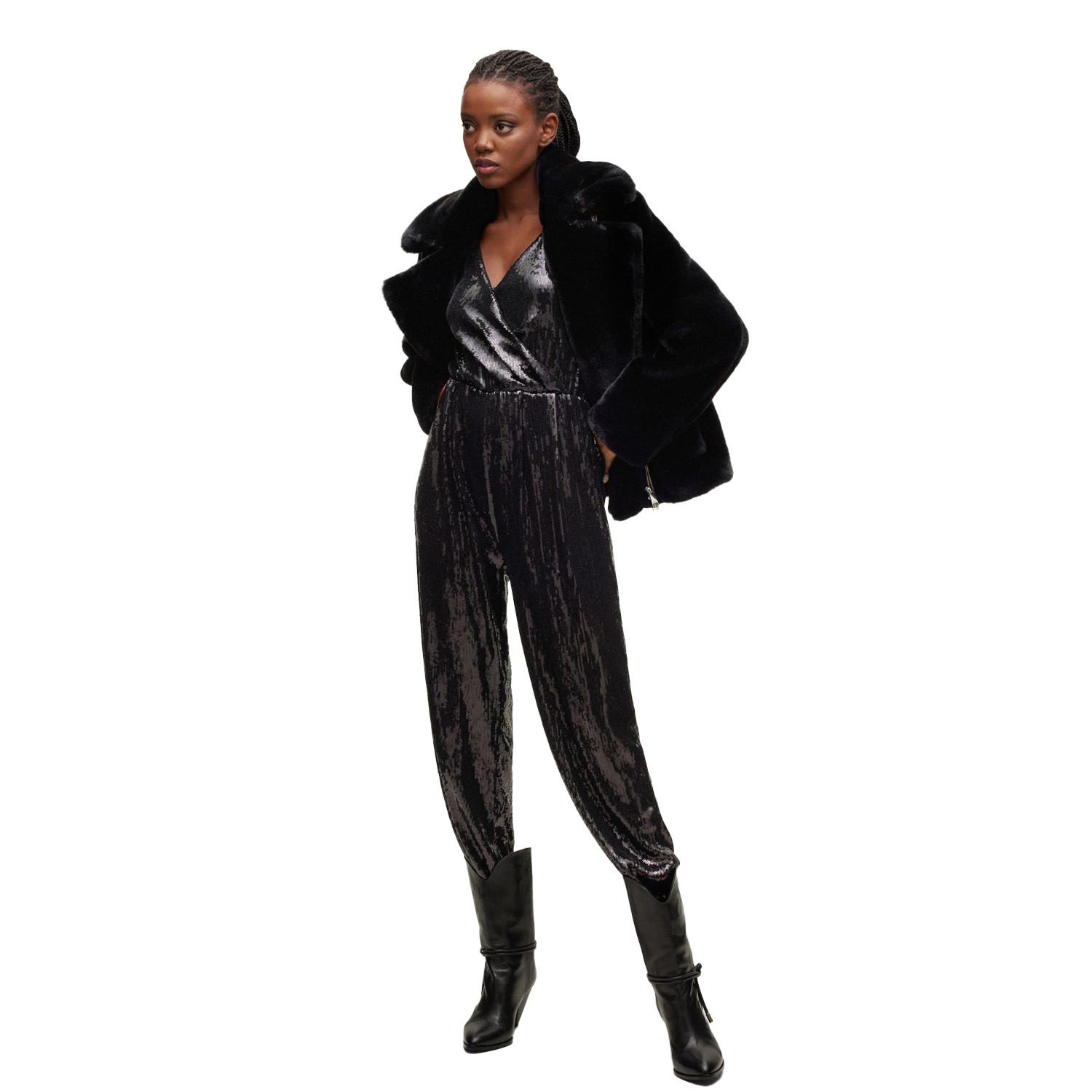 BOSS Eseca Pailletten Kurzarm Jumpsuit  