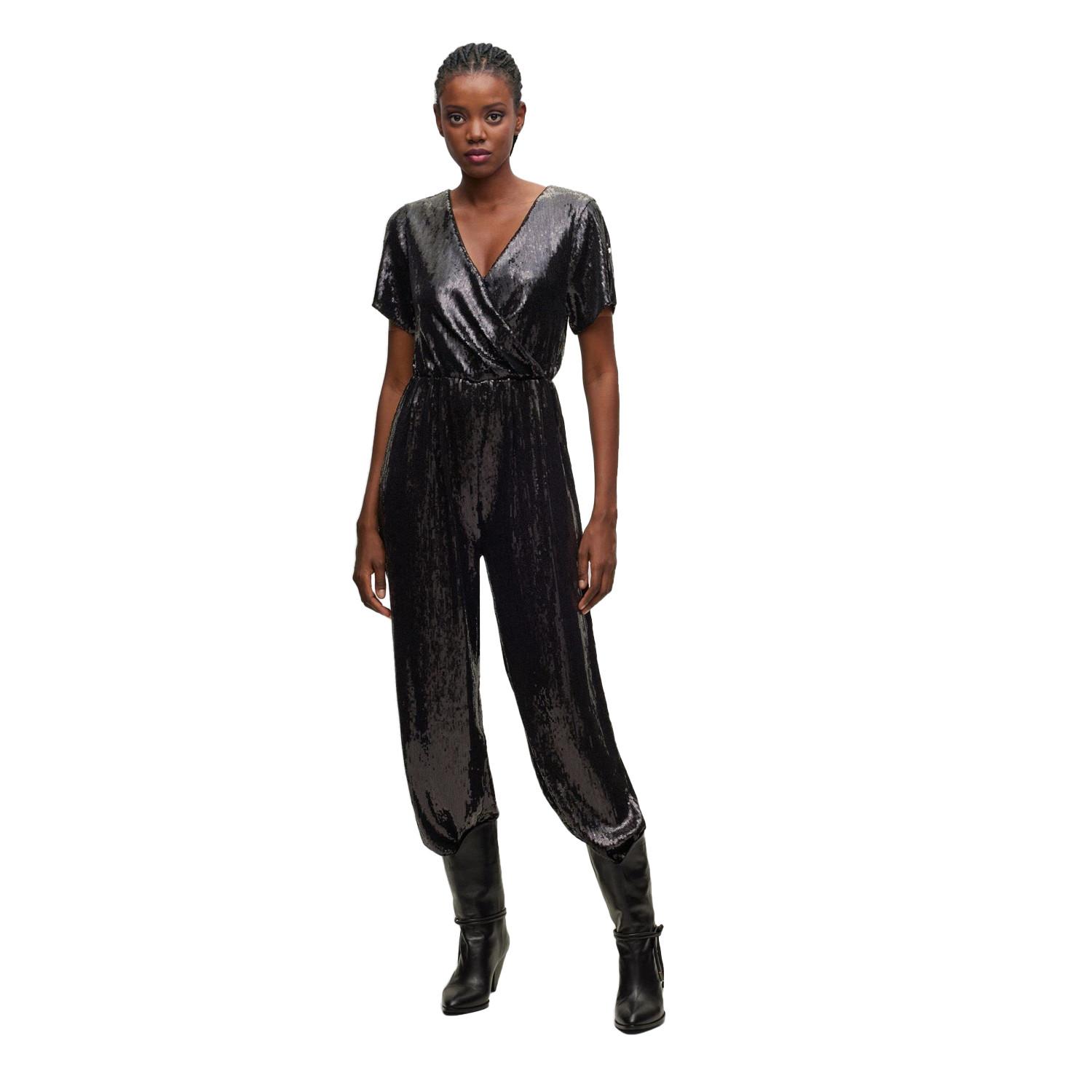 BOSS Eseca Pailletten Kurzarm Jumpsuit  