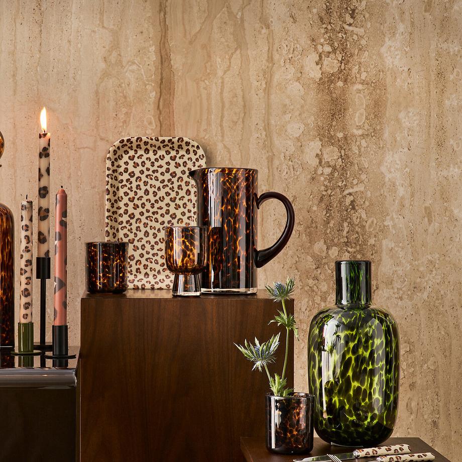 La Redoute Intérieurs Carafe en verre ambré motif léopard  