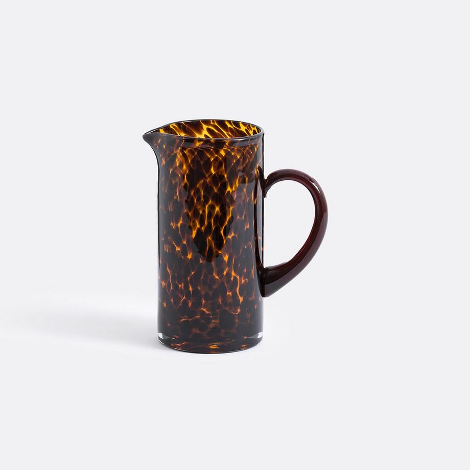 Carafe en verre ambré motif léopard