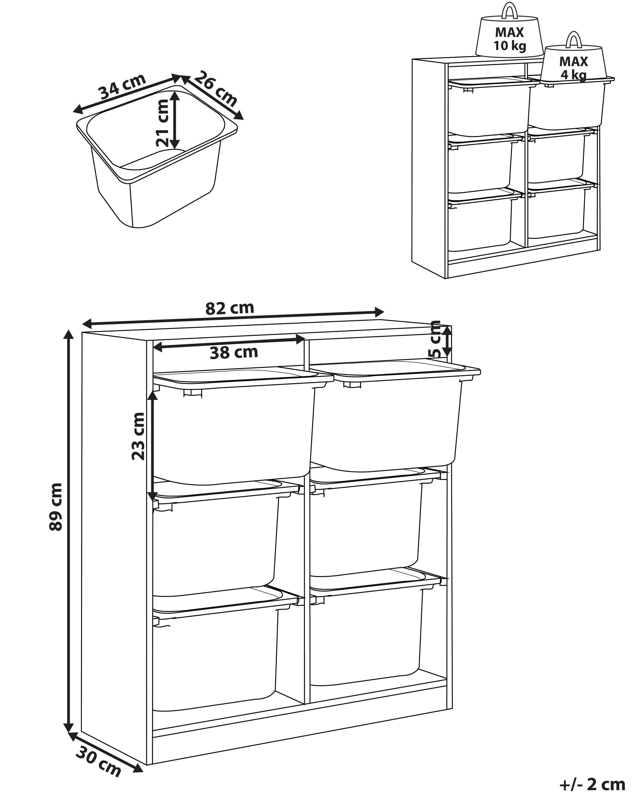 Beliani Étagère avec 6 boîtes de rangement en Panneau de particules de bois Moderne TOBIN  