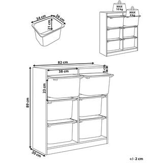 Beliani Étagère avec 6 boîtes de rangement en Panneau de particules de bois Moderne TOBIN  