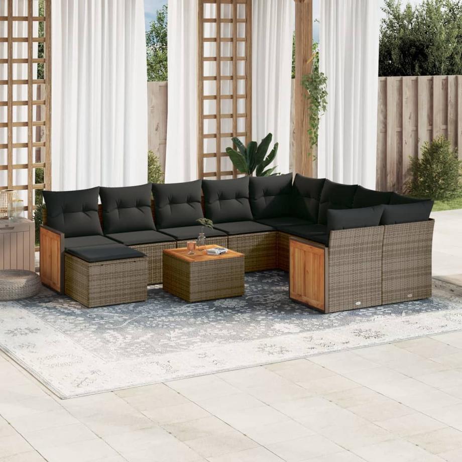 VidaXL set divano da giardino Polirattan  