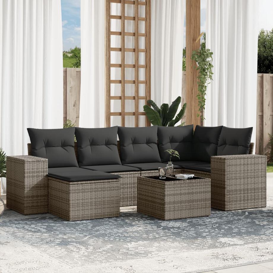 VidaXL Ensemble de canapés de jardin rotin synthétique  