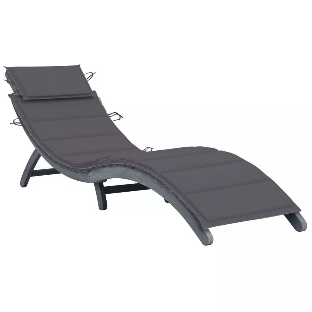 VidaXL - sedia a sdraio Legno di acacia, One Size, Grigio