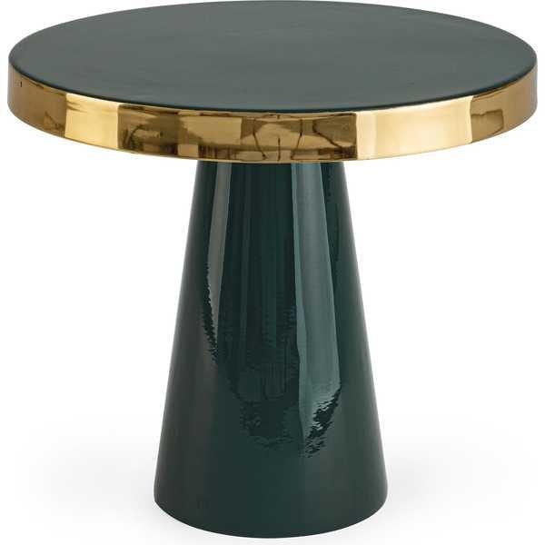 Image of Beistelltisch Nandika Dunklegrün 41x37 Beistelltisch Nandika Dunklegrün 41x37