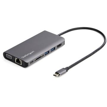 Adaptateur Multiport USB-C - Mini Dock USB-C avec 4K HDMI ou 1080p VGA - Hub 3x USB 3.0, SD, GbE, Audio, 100W PD Pass-Through - Station d'Accueil pour PC Portable/Tablette