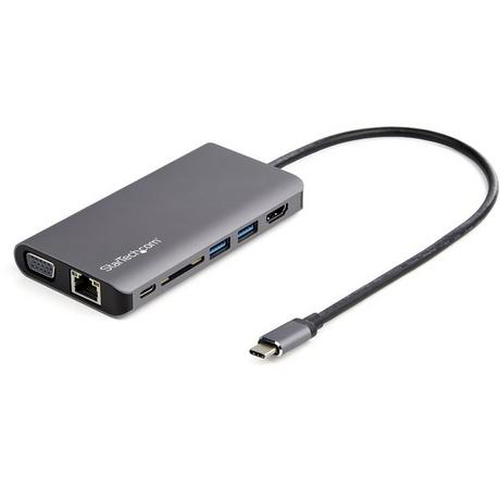 STARTECH.COM  Adaptateur Multiport USB-C - Mini Dock USB-C avec 4K HDMI ou 1080p VGA - Hub 3x USB 3.0, SD, GbE, Audio, 100W PD Pass-Through - Station d'Accueil pour PC Portable/Tablette 