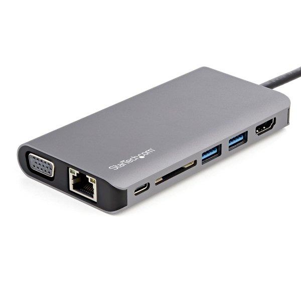 STARTECH.COM  Adaptateur Multiport USB-C - Mini Dock USB-C avec 4K HDMI ou 1080p VGA - Hub 3x USB 3.0, SD, GbE, Audio, 100W PD Pass-Through - Station d'Accueil pour PC Portable/Tablette 