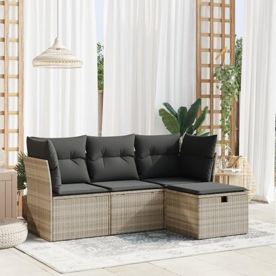 VidaXL set di divani da giardino Polirattan  