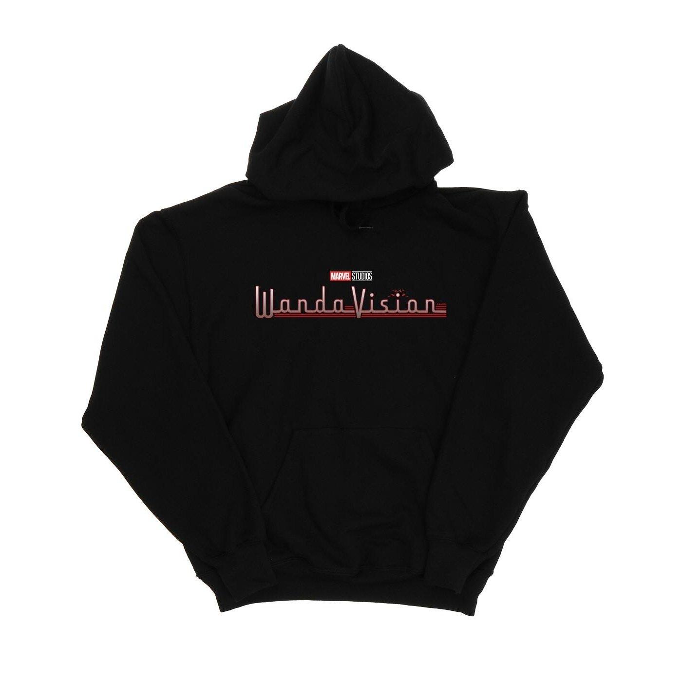 Image of Wandavision Logo Kapuzenpullover Mädchen Schwarz 140/146