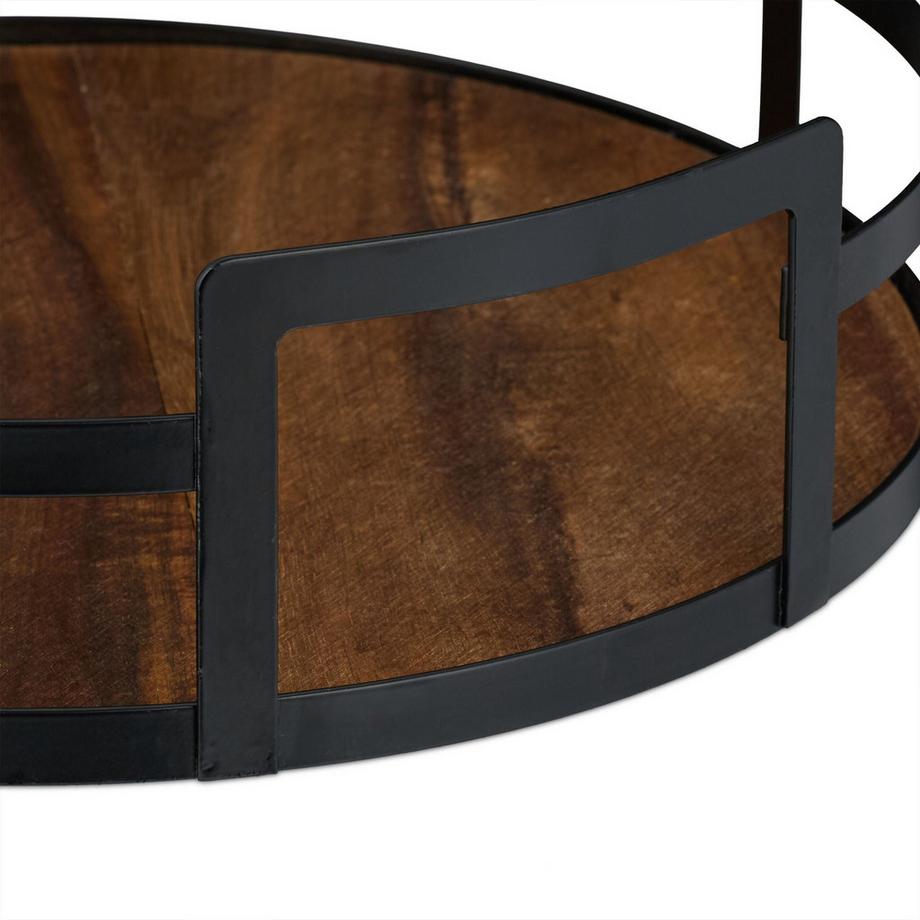 Northio  Plateau rond en bois et fer 