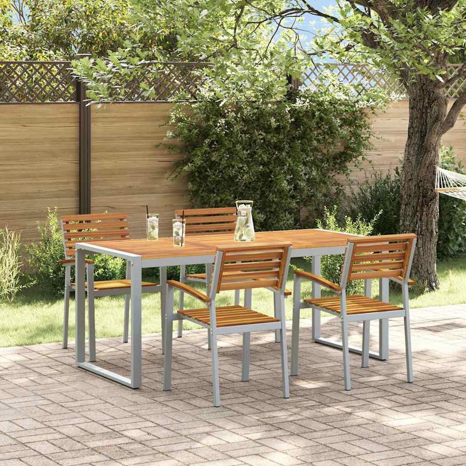 VidaXL Set da Pranzo per Giardino Legno massello di acacia  