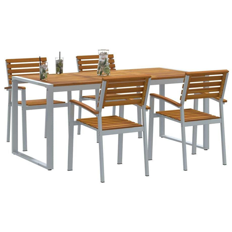 VidaXL Set da Pranzo per Giardino Legno massello di acacia  