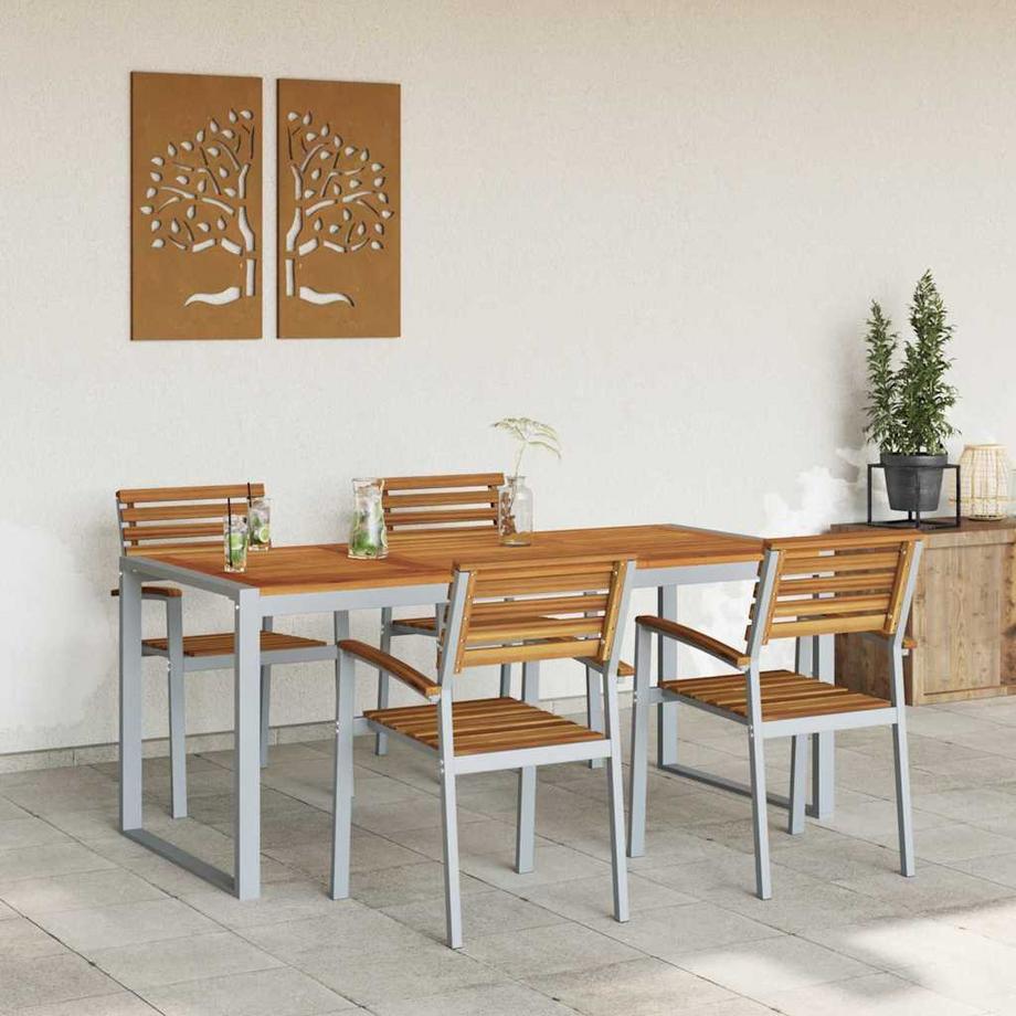 VidaXL Set da Pranzo per Giardino Legno massello di acacia  