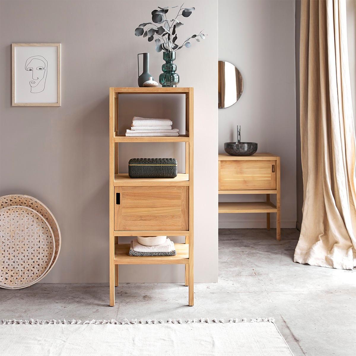 Tikamoon Colonne en teck massif Arty  