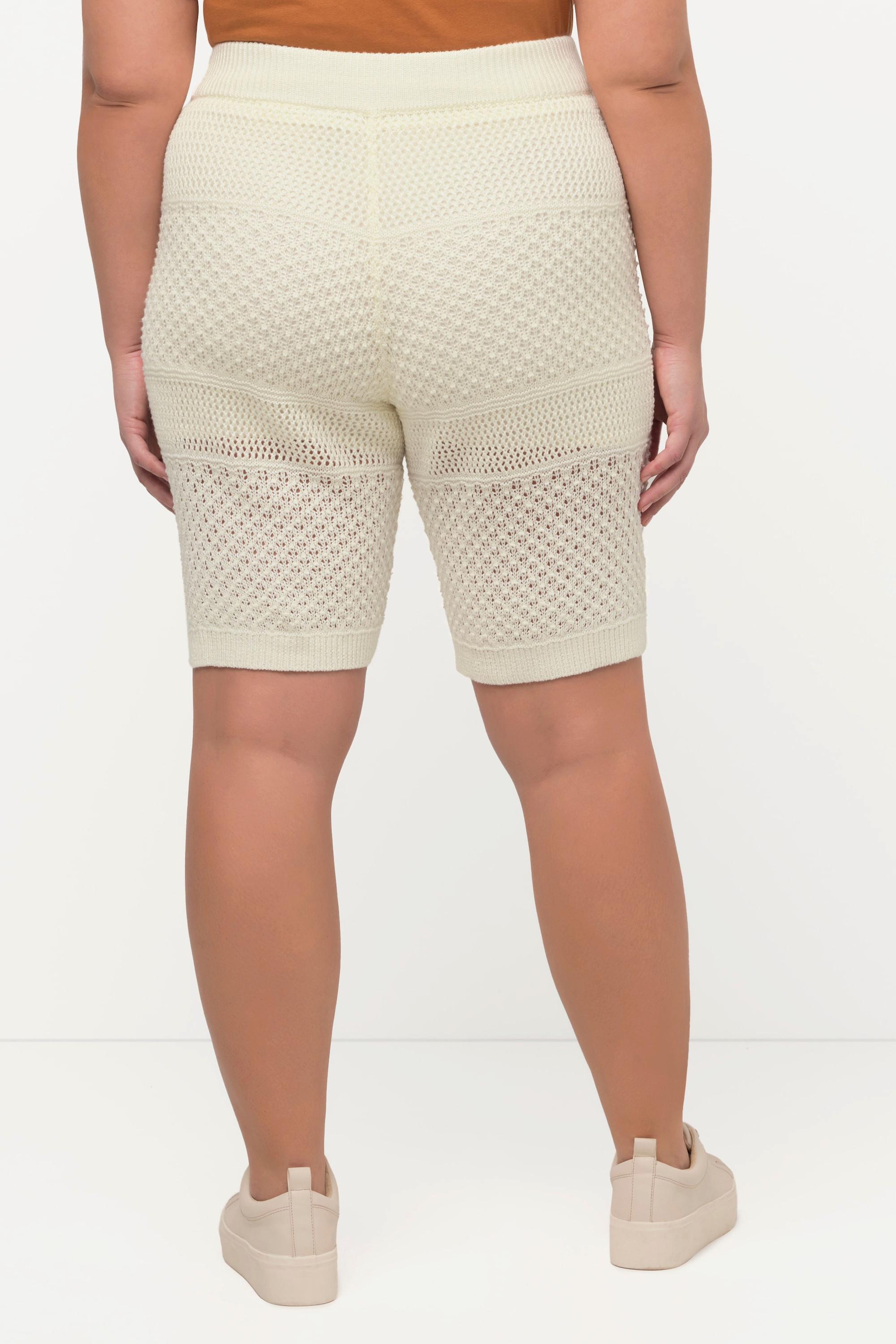 Ulla Popken Bermuda Uncinetto Vita Elastica Laccetto  