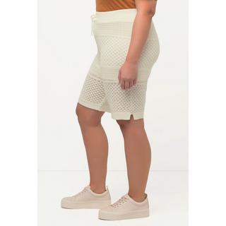 Ulla Popken Bermuda Uncinetto Vita Elastica Laccetto  