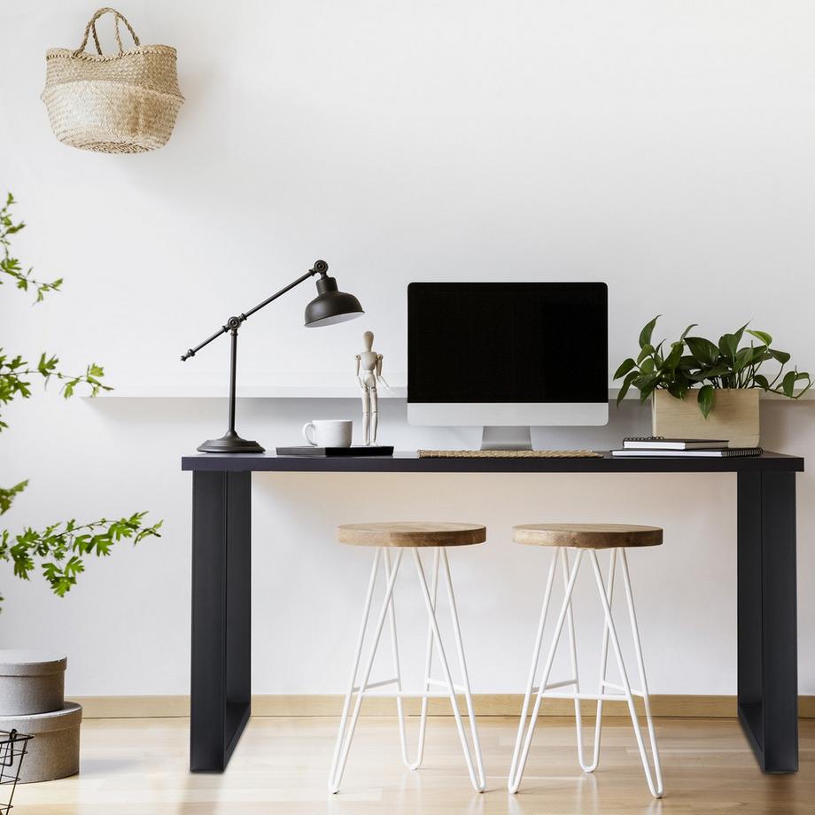 B2X  lot de 2 chemins de table noirs 